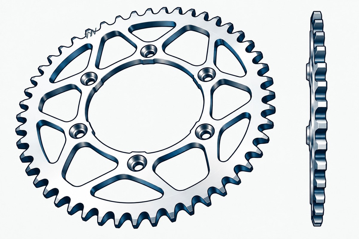 Cartoon illustration of a generic rear motorcycle sprocket
